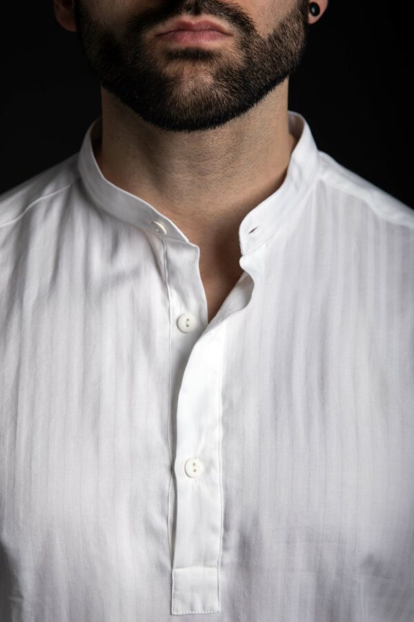 Mod.025_ Camicia colletto coreana polo - immagine 4