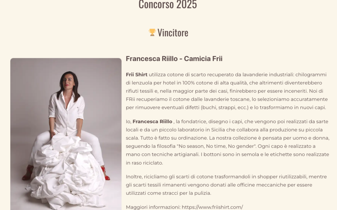 FRii vince il concorso Circolar Fashion Incubator 2025!