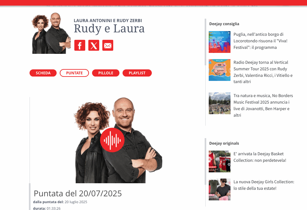 FRii shirt con Rudy Zerbi su Radiodeejay